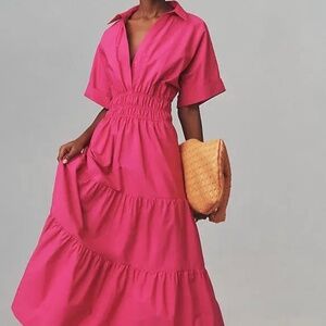 THE SOMERSET MAXI DRESS: SHIRT DRESS EDITION -Pink